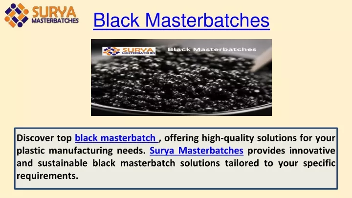 black masterbatches