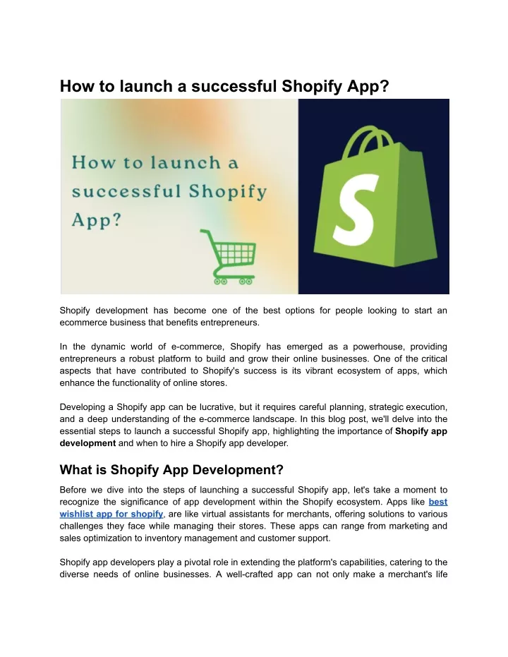 how to launch a successful shopify app