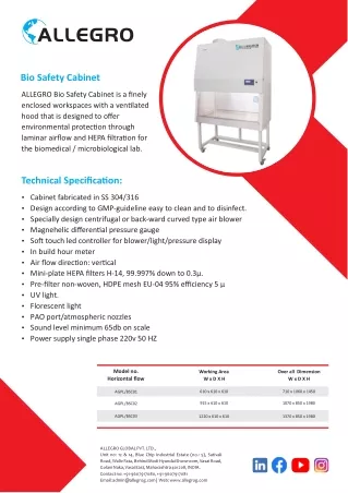 Biosafety Cabinet Manufacturers in India