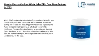 How to Choose the Best White Label Skin Care Manufacturer in 2023