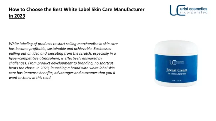 how to choose the best white label skin care