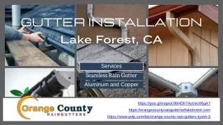 Gutter Installation Lake Forest, CA