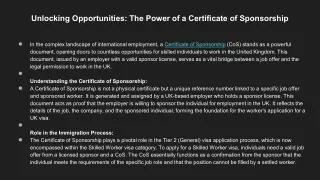 Unlocking Opportunities: The Power of a Certificate of Sponsorship