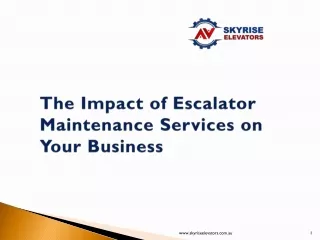 The Impact of Escalator Maintenance Services on Your Business