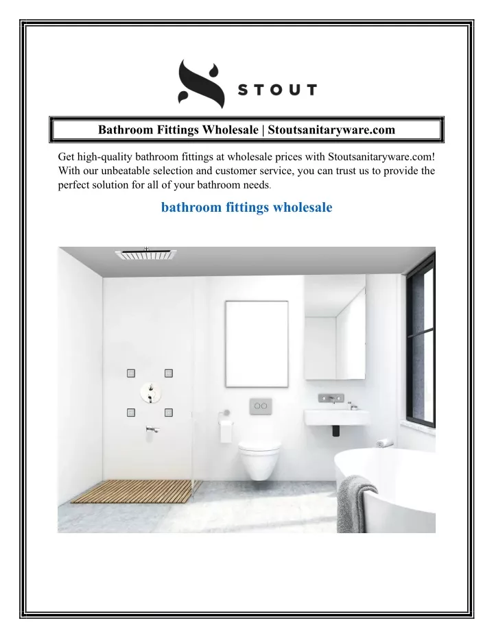bathroom fittings wholesale stoutsanitaryware com