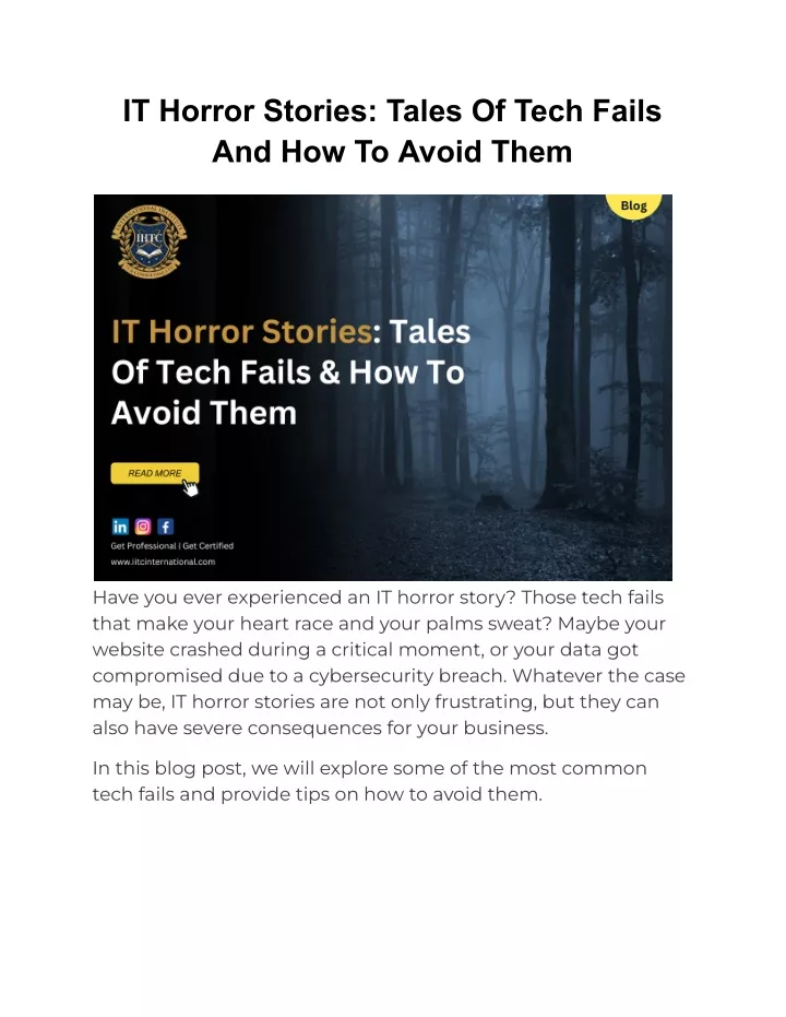 it horror stories tales of tech fails