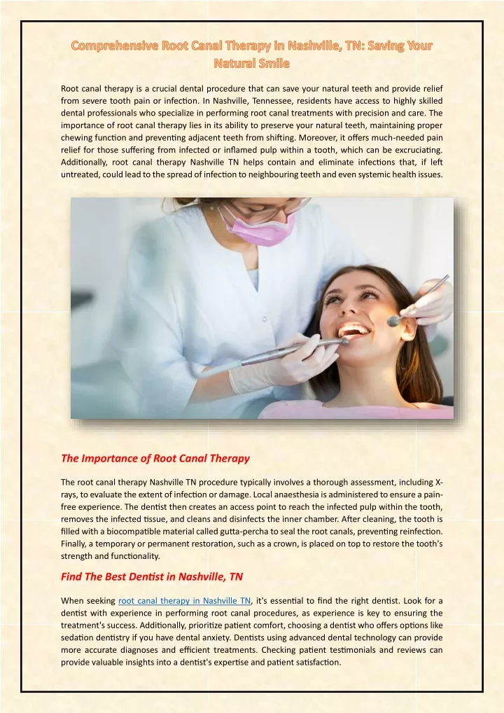 root canal therapy is a crucial dental procedure