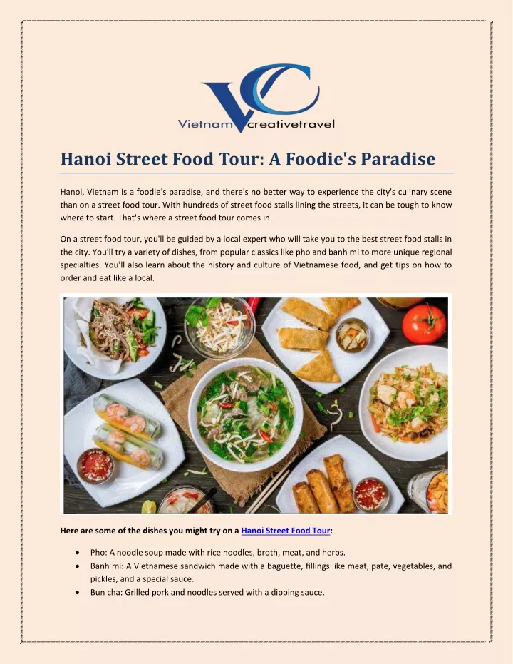 hanoi street food tour a foodie s paradise