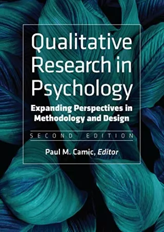 [PDF] DOWNLOAD Qualitative Research in Psychology: Expanding Perspectives in Methodology and