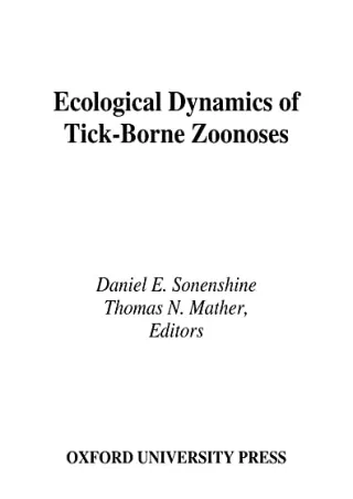 [PDF READ ONLINE] Ecological Dynamics of Tick-Borne Zoonoses