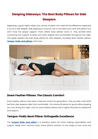 Sleeping Sideways_ The Best Body Pillows for Side Sleepers