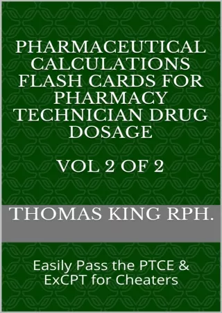 PDF/READ Pharmaceutical Calculations Flash Cards for Pharmacy Technician Drug Dosage