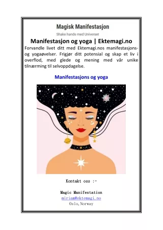 Manifestasjon og yoga   Ektemagi.no