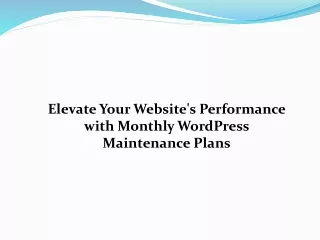 Elevate Your Website's Performance with Monthly WordPress Maintenance Plans
