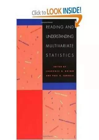 $PDF$/READ/DOWNLOAD Reading & Understanding Multivariate Statistics