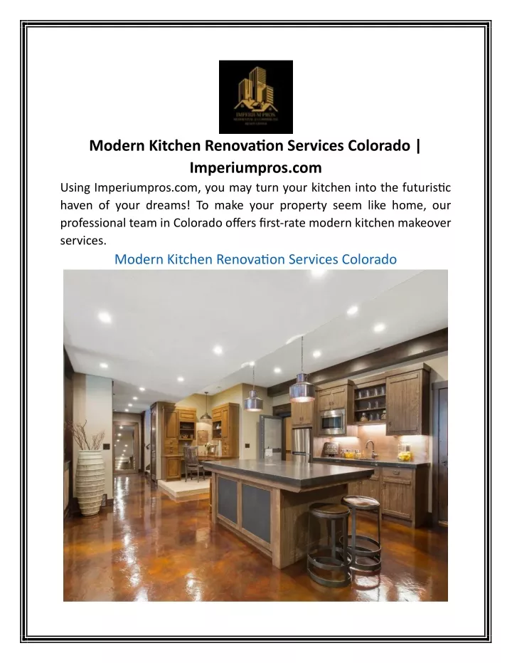 modern kitchen renovation services colorado