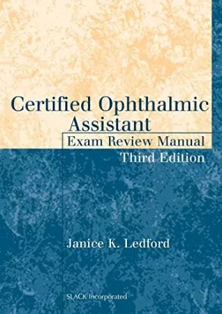 get [PDF] Download Certified Ophthalmic Assistant Exam Review Manual