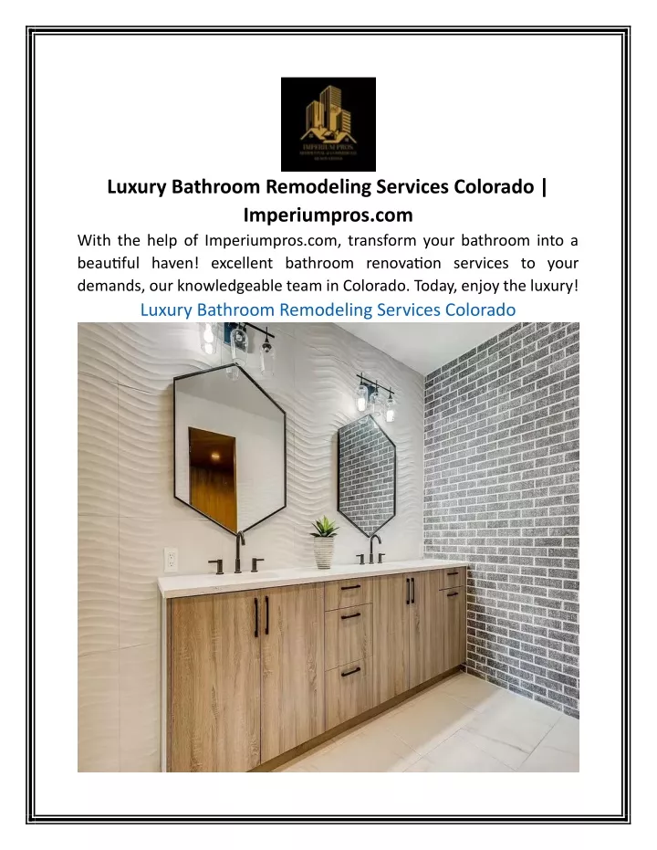 luxury bathroom remodeling services colorado