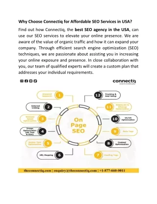 Why Choose Connectiq for Affordable SEO Services in USA