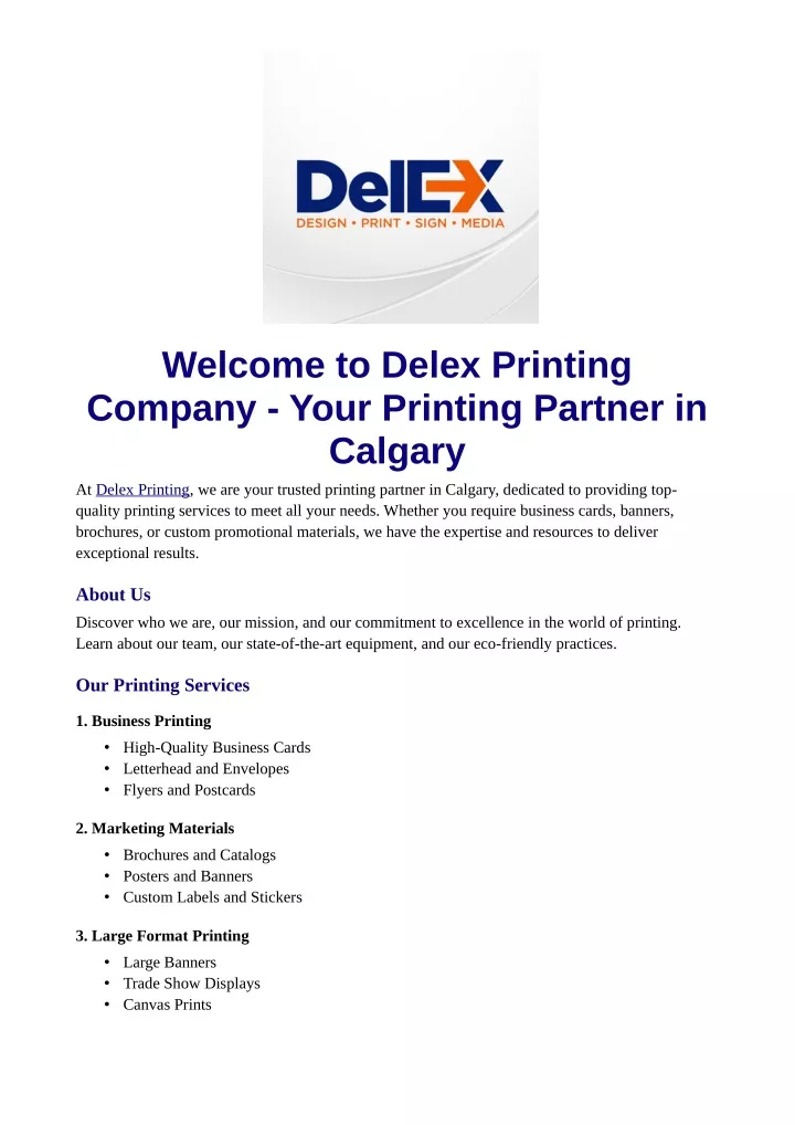 welcome to delex printing company your printing