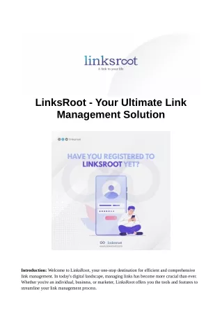 LinksRoot - Your Ultimate Link Management Solution