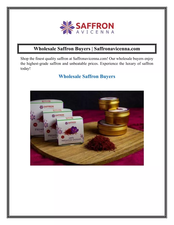 wholesale saffron buyers saffronavicenna com
