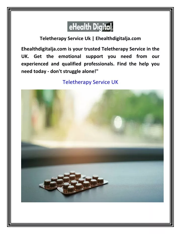 teletherapy service uk ehealthdigitalja com