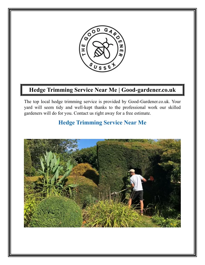 hedge trimming service near me good gardener co uk