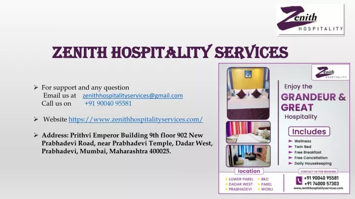 zenith hospitality services zenith hospitality