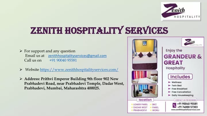 zenith hospitality services zenith hospitality