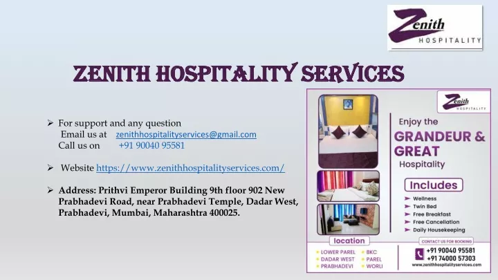 zenith hospitality services zenith hospitality