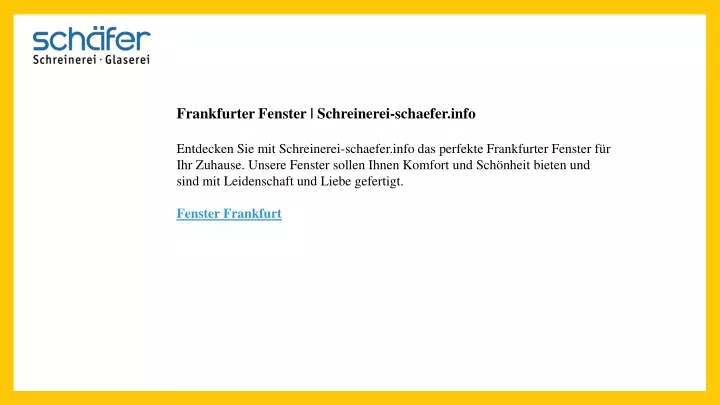 frankfurter fenster schreinerei schaefer info