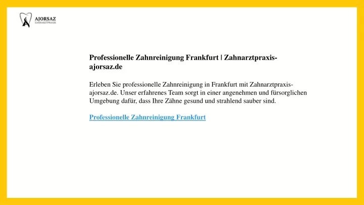 professionelle zahnreinigung frankfurt