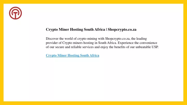 crypto miner hosting south africa shopcrypto