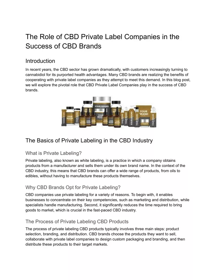 the role of cbd private label companies