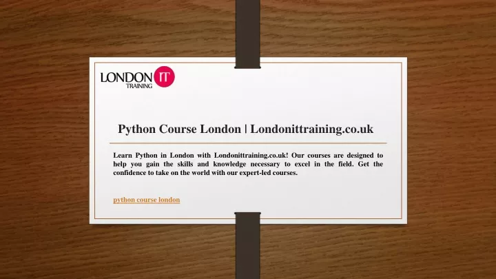 python course london londonittraining co uk