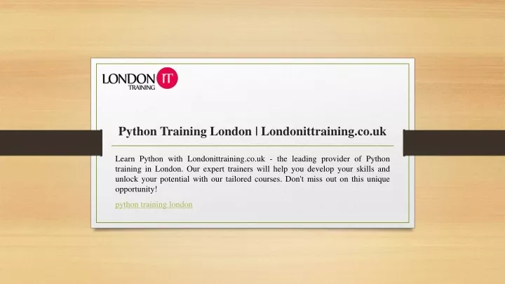 python training london londonittraining co uk