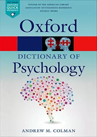 [PDF] DOWNLOAD A Dictionary of Psychology (Oxford Quick Reference)