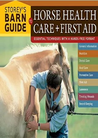 Read ebook [PDF] Storey's Barn Guide to Horse Health Care   First Aid