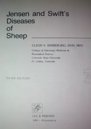 Read ebook [PDF] Jensen and Swift's Diseases of Sheep