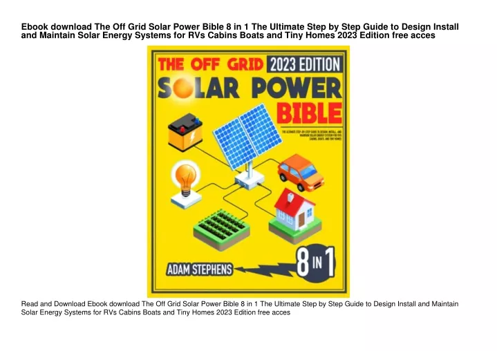 ebook download the off grid solar power bible