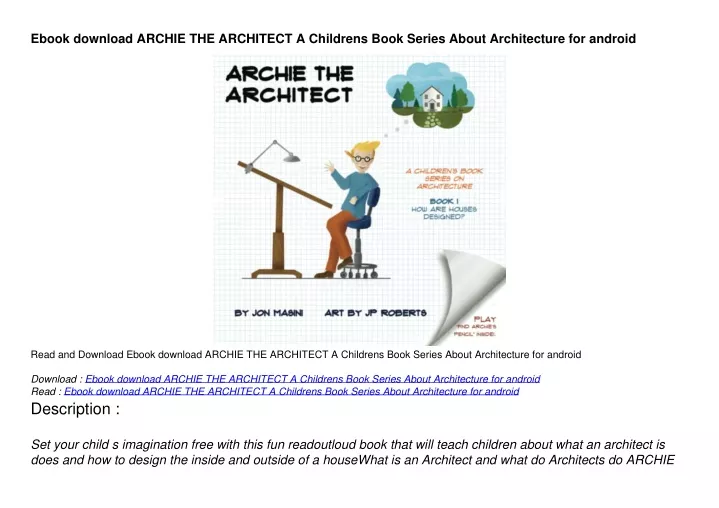 ebook download archie the architect a childrens