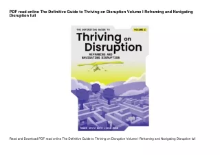 PDF read online The Definitive Guide to Thriving on Disruption Volume I Reframin