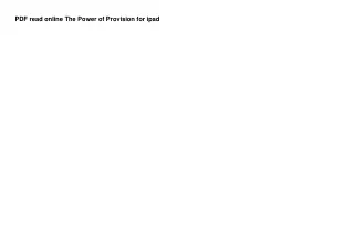 PDF read online The Power of Provision for ipad