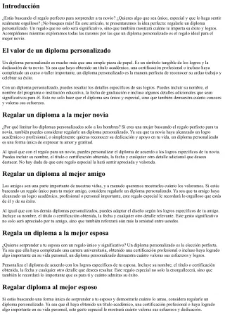 El mejor regalo para el mejor novio: un diploma personalizado que lo enorgullece
