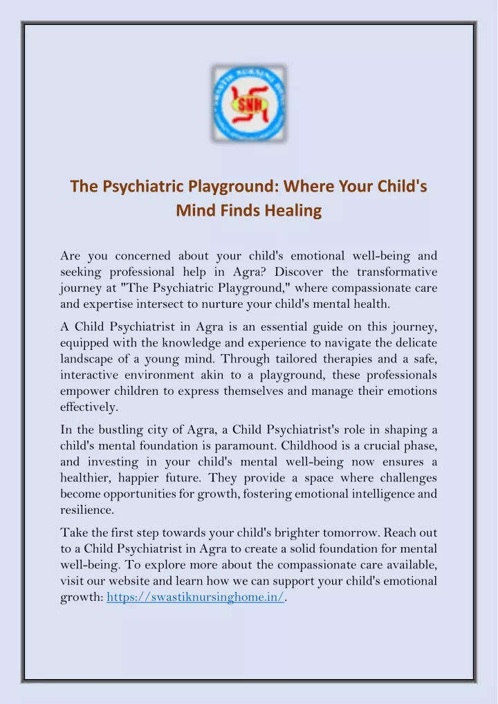 the psychiatric playground where your child