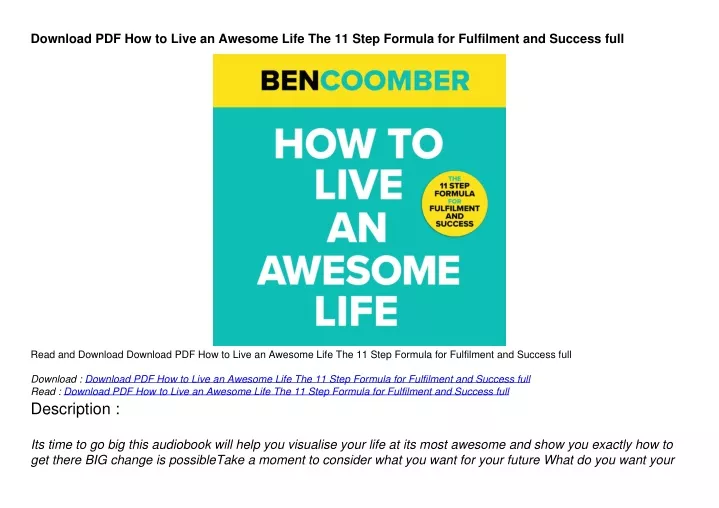download pdf how to live an awesome life