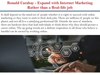 ronald carabay expand with internet marketing