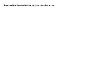 Download PDF Leadership from the Front Lines free acces
