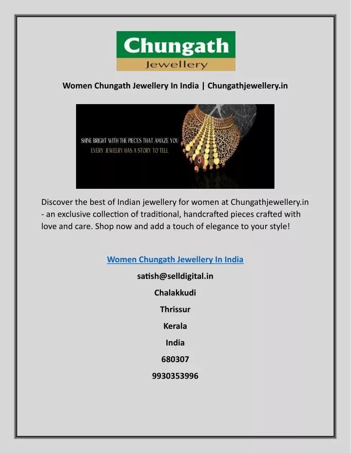 women chungath jewellery in india